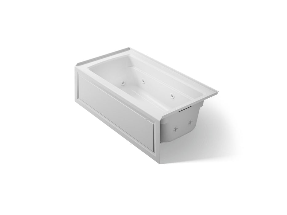 KOHLER Archer 60" x 32" alcove heated whirlpool bath, right drain