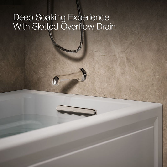 KOHLER Archer 60" x 32" alcove heated whirlpool bath, right drain
