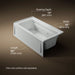 KOHLER Archer 60" x 32" alcove heated whirlpool bath, right drain