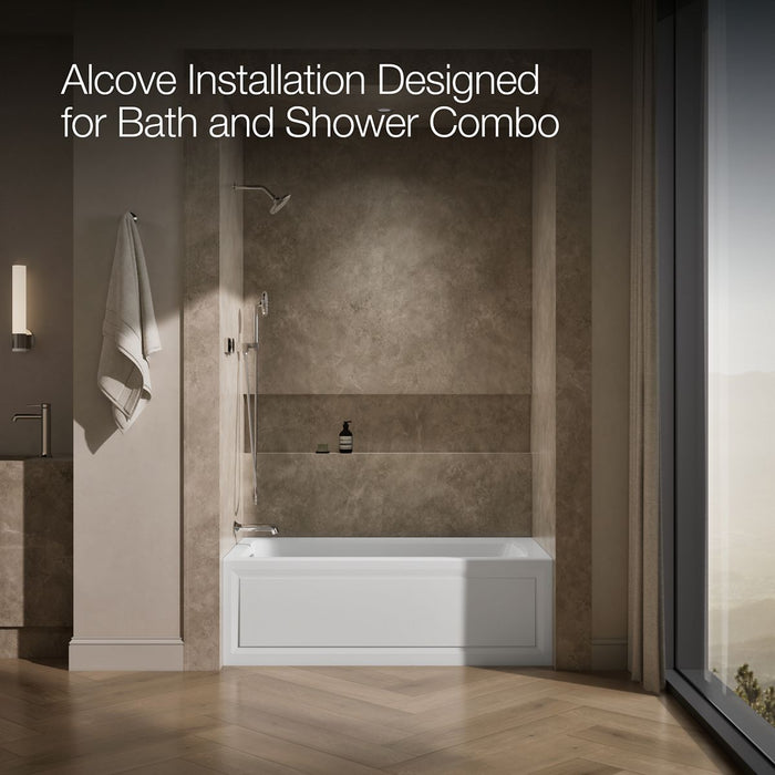 KOHLER Archer 60" x 32" alcove whirlpool bath, left drain