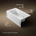 KOHLER Archer 60" x 32" alcove whirlpool bath, left drain