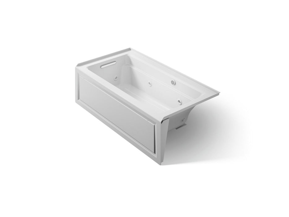 KOHLER K-1122-LAW Archer 60" x 32" alcove whirlpool bath with Bask heated surface, alcove left drain, ice grey