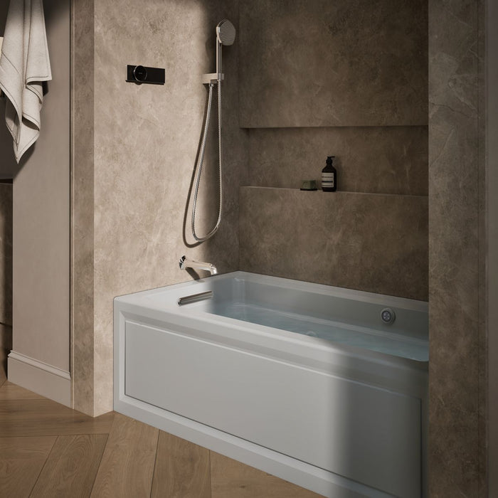 KOHLER K-1122-LAW Archer 60" x 32" alcove whirlpool bath with Bask heated surface, alcove left drain, ice grey - view 3