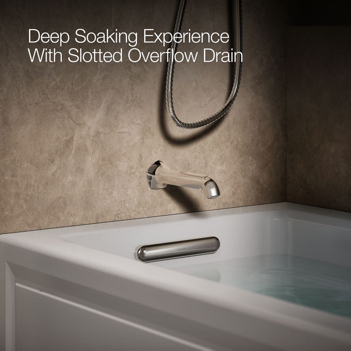 KOHLER K-1122-LAW Archer 60" x 32" alcove whirlpool bath with Bask heated surface, alcove left drain, ice grey - view 4