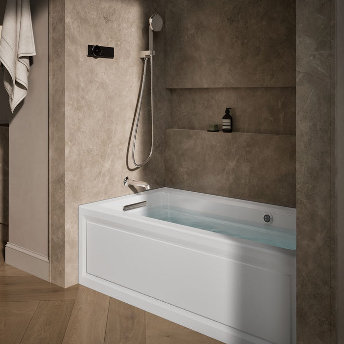 KOHLER K-1122-LAW Archer 60" x 32" alcove whirlpool bath with Bask heated surface, alcove left drain, white - view 3