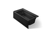 KOHLER K-1122-RA Archer 60" x 32" alcove whirlpool bath right drain, black black