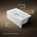 KOHLER K-1122-RAW Archer 60" x 32" alcove whirlpool bath with Bask heated surface, right drain, white - view 5