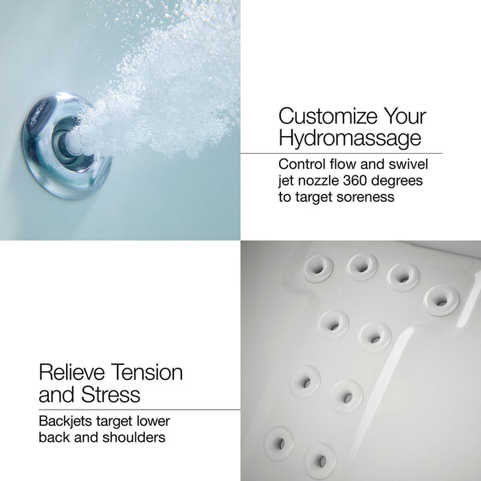 KOHLER K-1122-W1 Archer 60" x 32" drop-in whirlpool bath with and Bask heated surface, black black - view 2