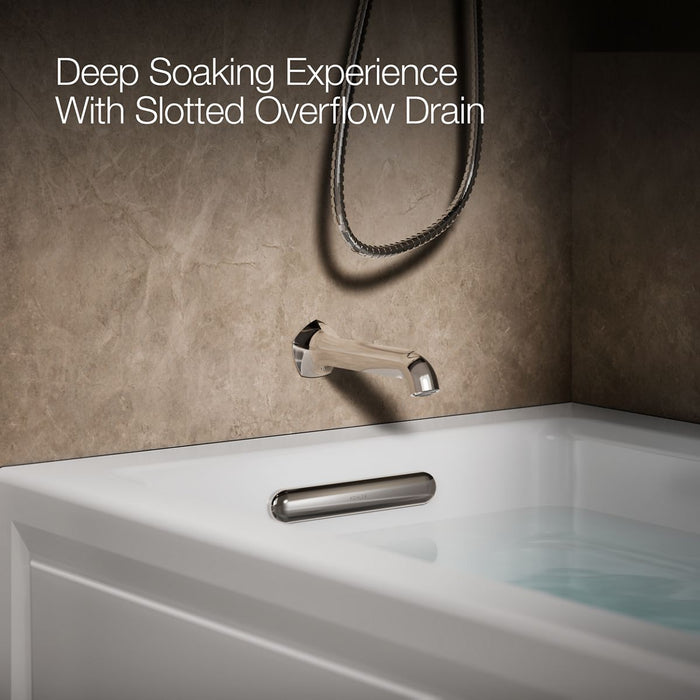 KOHLER K-1122-XGHLA Archer 60" x 32" alcove Heated BubbleMassage air bath and whirlpool, left drain, white - view 4