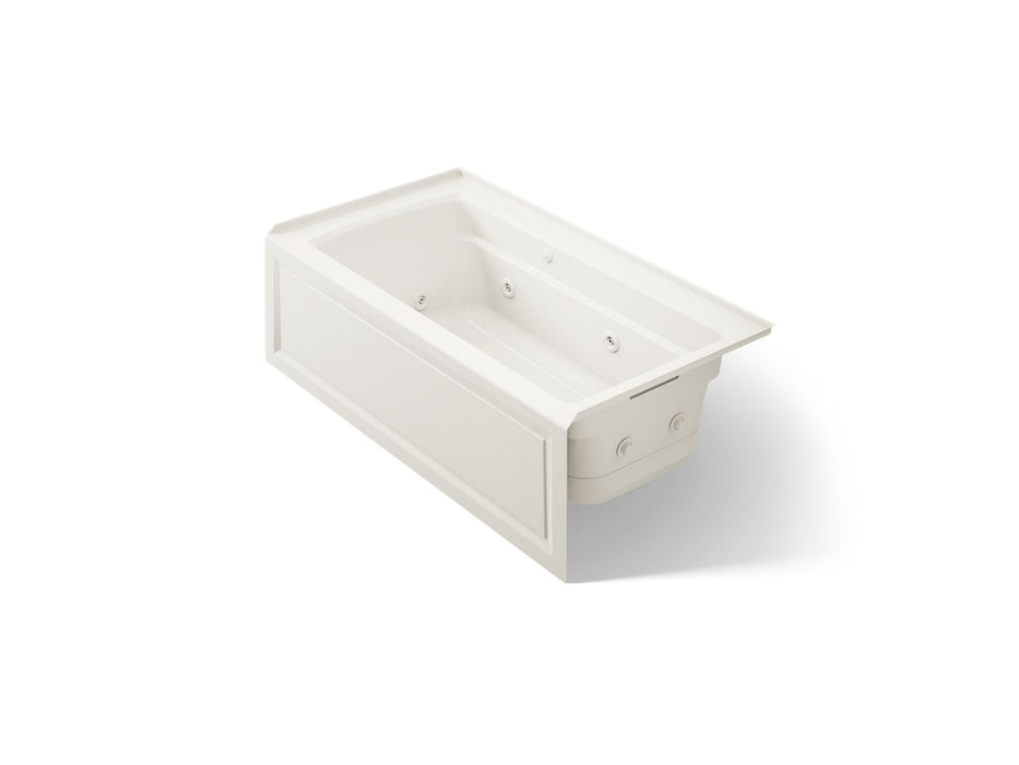 KOHLER K-1122-XGHRA Archer 60" x 32" alcove Heated BubbleMassage air bath and whirlpool, right drain, biscuit
