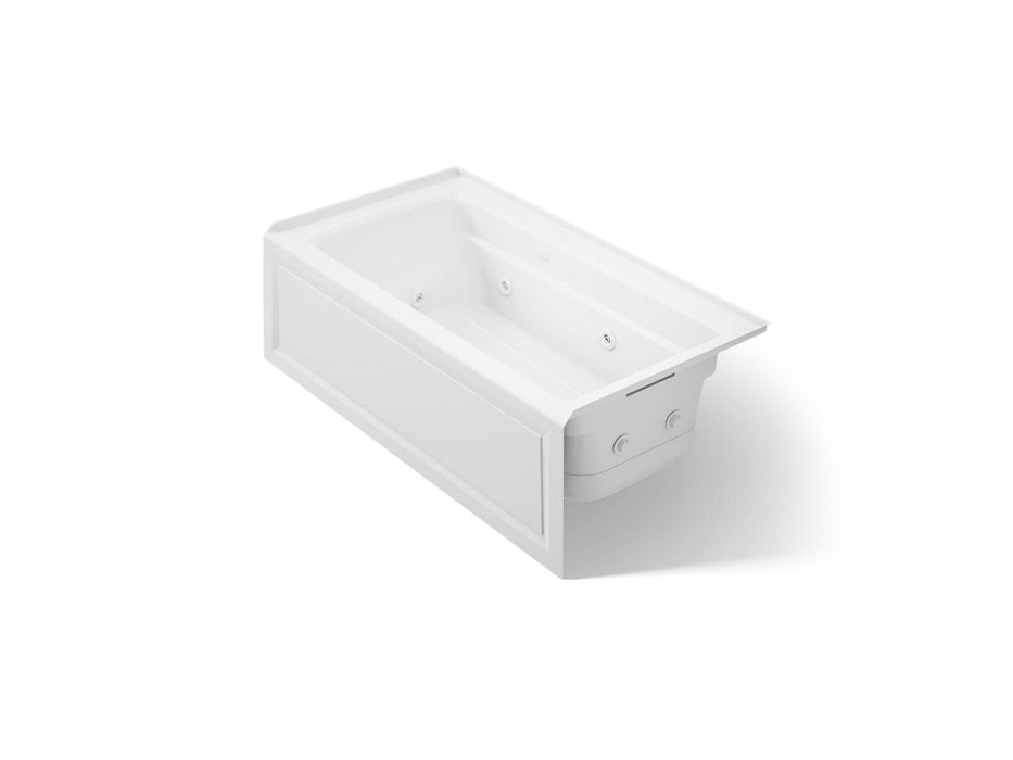 KOHLER K-1122-XGHRA Archer 60" x 32" alcove Heated BubbleMassage air bath and whirlpool, right drain, white