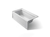 KOHLER Archer 60" x 32" alcove bath with Bask heated surface, left drain
