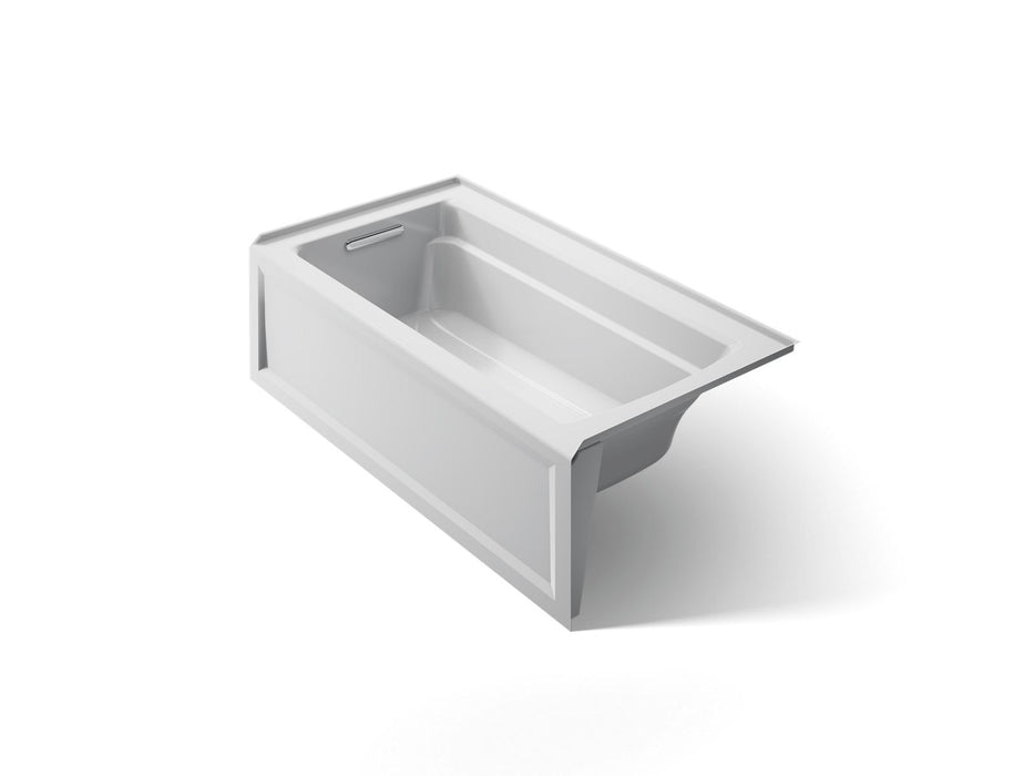 KOHLER Archer 60" x 32" alcove bath with Bask heated surface, left drain
