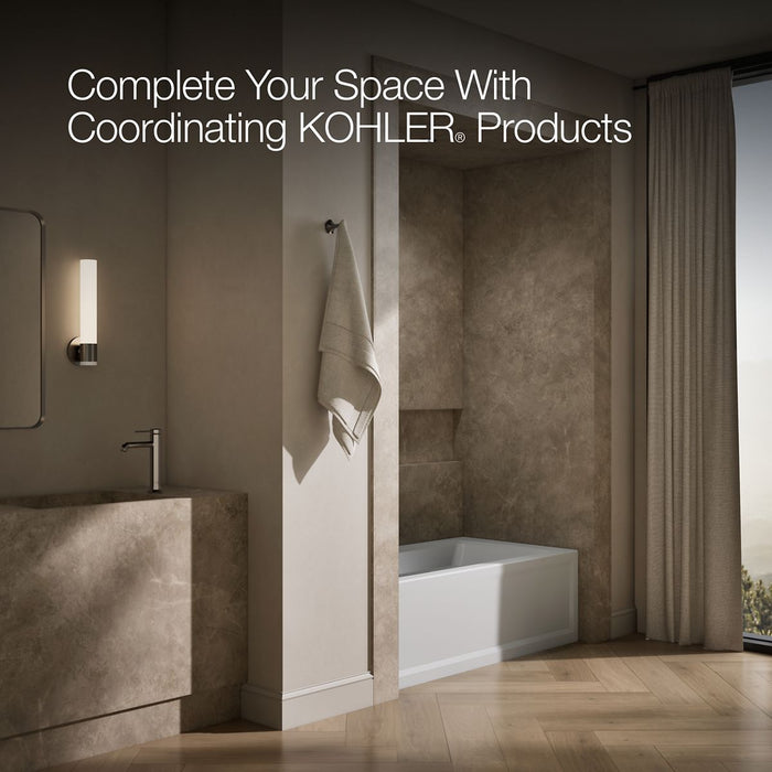 KOHLER Archer 60" x 32" alcove bath with Bask heated surface, left drain