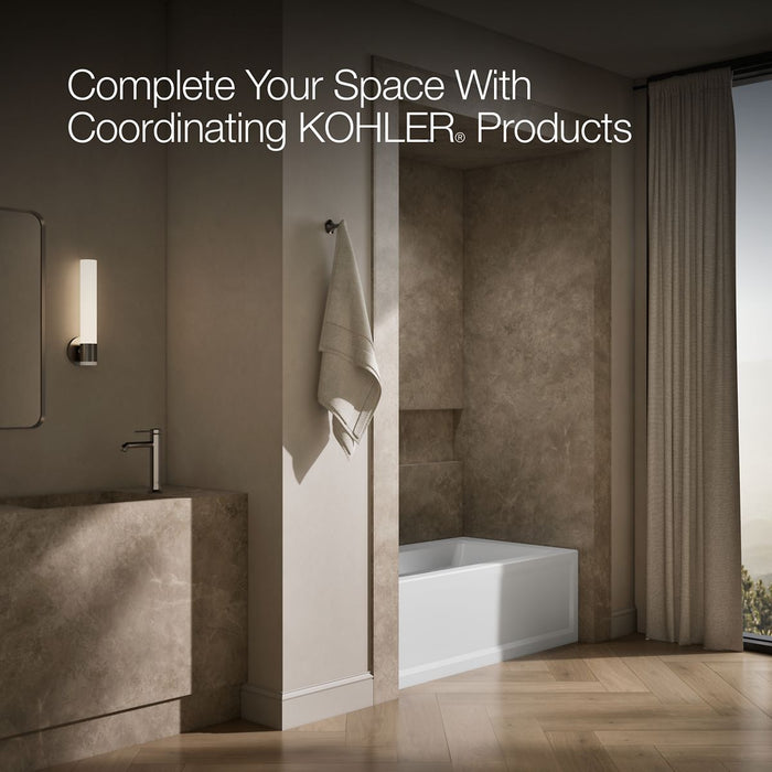 KOHLER Archer 60" x 32" alcove bath with Bask heated surface, left drain