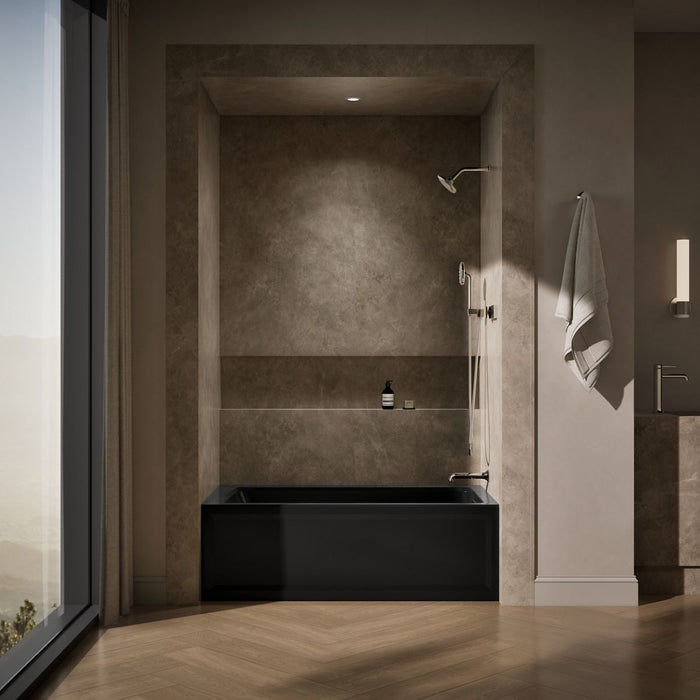 KOHLER Archer 60" x 32" alcove bath with Bask heated surface, right drain