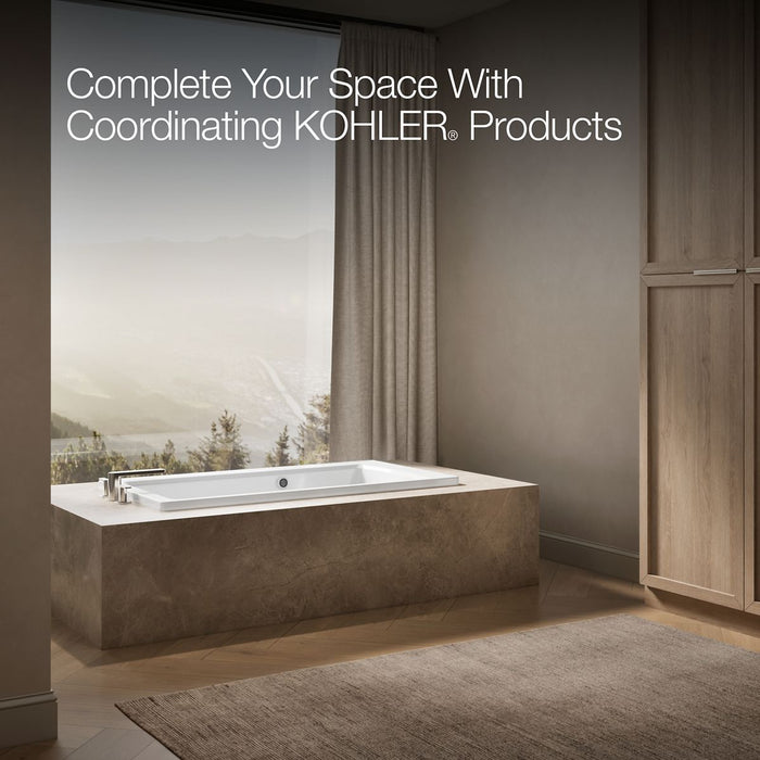 KOHLER K-1123-W1 Archer 60" x 32" drop-in bath with Bask heated surface, white - view 4