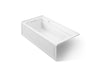 KOHLER K-1124-GHLAW Archer 72" x 36" alcove Heated BubbleMassage air bath with Bask heated surface, left drain