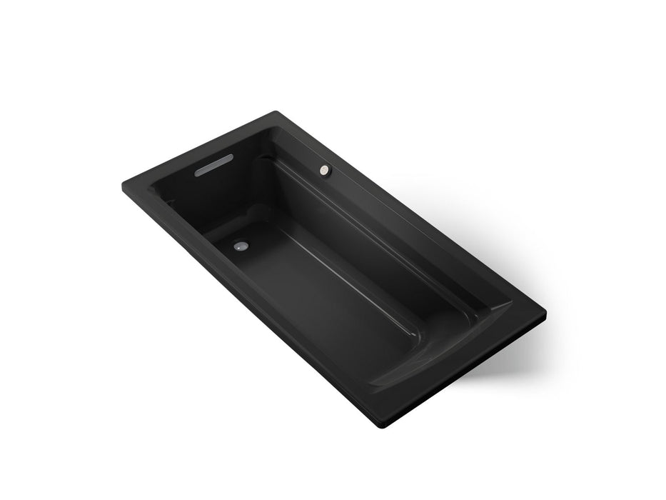 KOHLER K-1124-GH Archer 72" x 36" drop-in Heated BubbleMassage air bath, black black