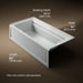 KOHLER K-1124-GHLA Archer 72" x 36" alcove Heated BubbleMassage air bath, left drain, ice grey - view 5