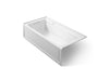 KOHLER K-1124-GHLAW Archer 72" x 36" alcove Heated BubbleMassage air bath with Bask heated surface, left drain, ice grey
