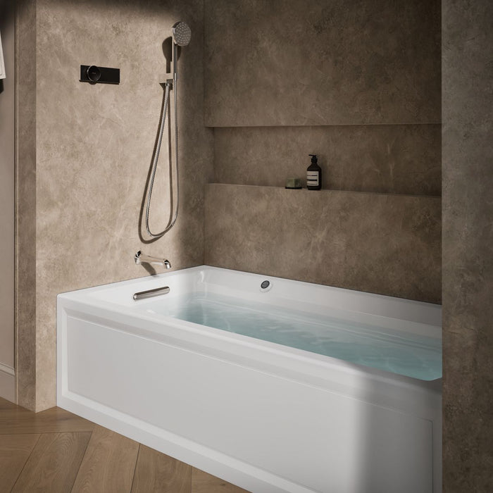 KOHLER K-1124-GHLAW Archer 72" x 36" alcove Heated BubbleMassage air bath with Bask heated surface, left drain, white -...