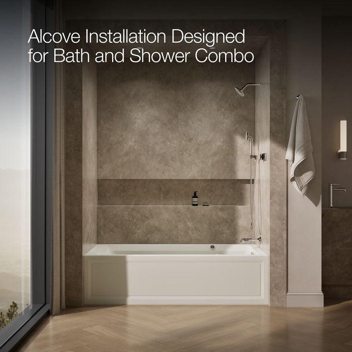KOHLER Archer 72" x 36" alcove Heated BubbleMassage air bath with Bask heated surface, right drain
