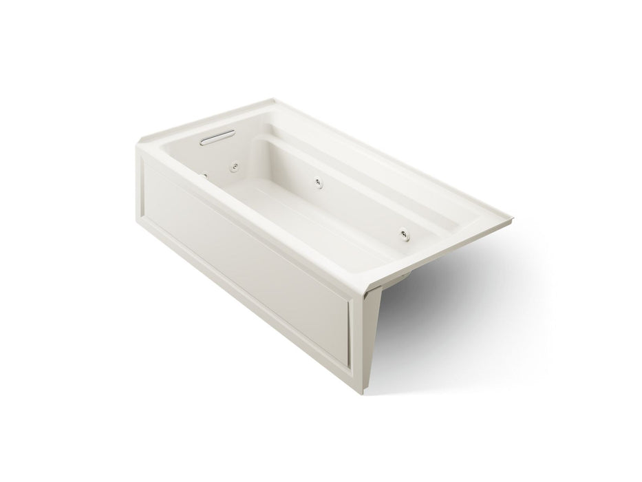KOHLER K-1124-HL Archer 72" x 36" alcove whirlpool bath with alcove, left drain, biscuit