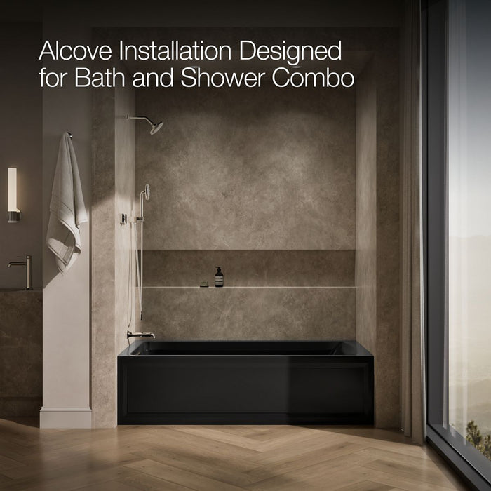 KOHLER Archer 72" x 36" alcove whirlpool bath with alcove, left drain