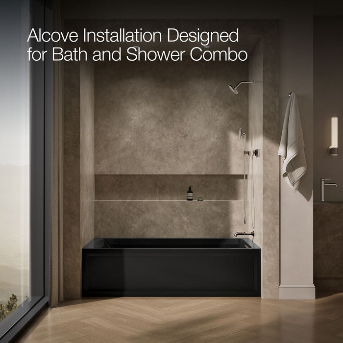 KOHLER Archer 72" x 36" alcove whirlpool bath, right drain