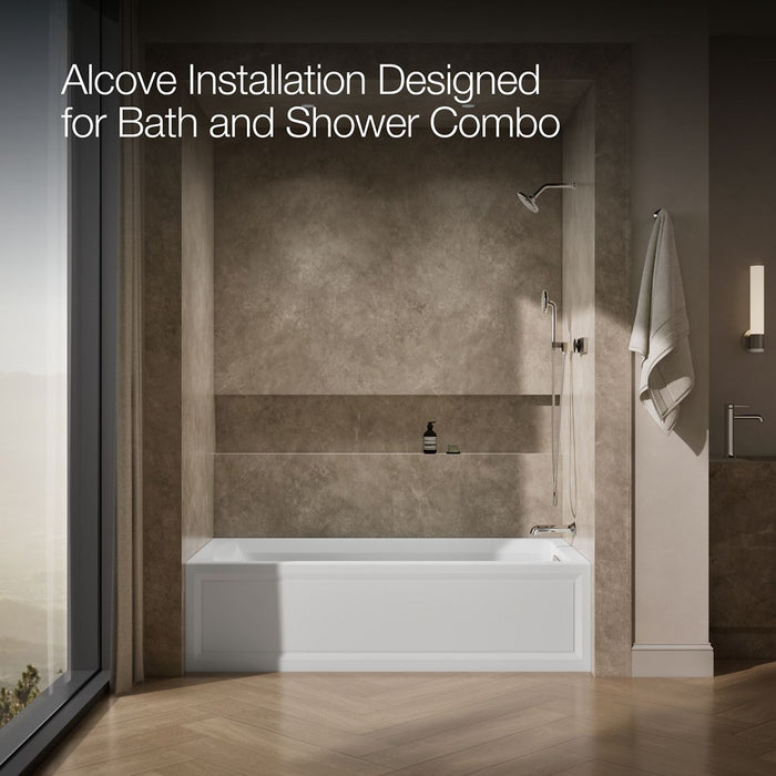 KOHLER Archer 72" x 36" alcove whirlpool bath, right drain