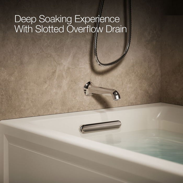 KOHLER K-1124-LAW Archer 72" x 36" alcove whirlpool bath with Bask heated surface, left drain, biscuit - view 4