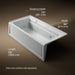 KOHLER K-1124-LAW Archer 72" x 36" alcove whirlpool bath with Bask heated surface, left drain, ice grey - view 5
