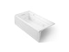 KOHLER K-1124-LAW Archer 72" x 36" alcove whirlpool bath with Bask heated surface, left drain, white