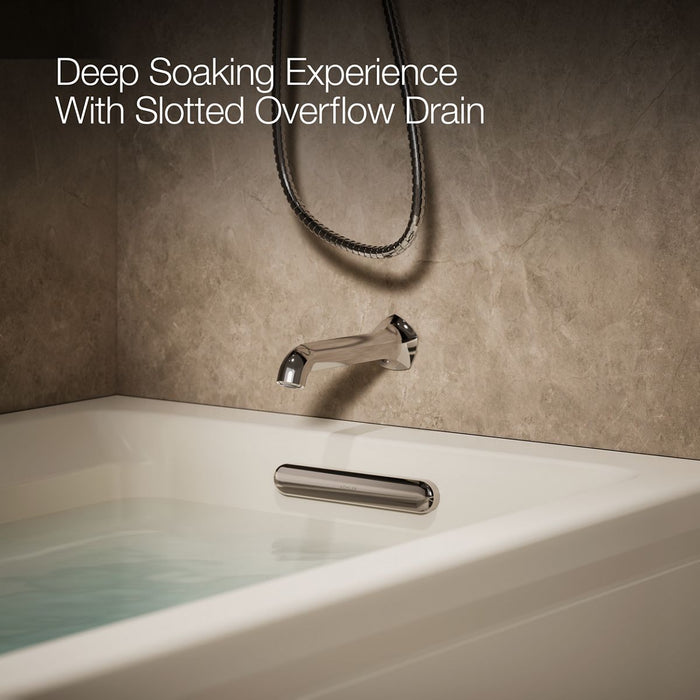 KOHLER K-1124-RA Archer 72" x 36" alcove whirlpool bath, right drain, biscuit - view 3