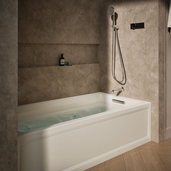 KOHLER K-1124-RA Archer 72" x 36" alcove whirlpool bath, right drain, biscuit - view 4