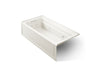 KOHLER K-1124-XGHLA Archer 72" x 36" alcove Heated BubbleMassage air bath and whirlpool, left drain, biscuit