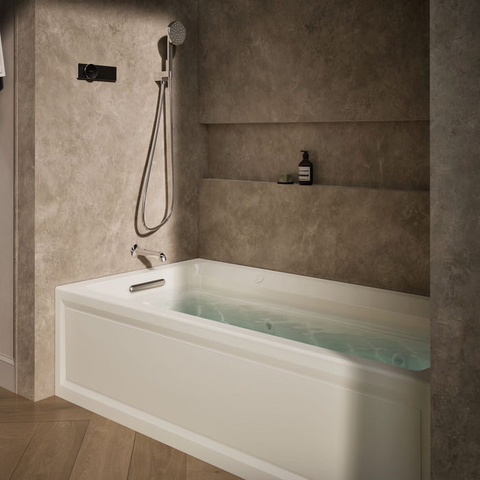 KOHLER K-1124-XGHLA Archer 72" x 36" alcove Heated BubbleMassage air bath and whirlpool, left drain, biscuit - view 3