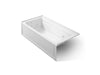 KOHLER K-1124-XGHLA Archer 72" x 36" alcove Heated BubbleMassage air bath and whirlpool, left drain, ice grey