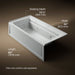 KOHLER K-1124-XGHLA Archer 72" x 36" alcove Heated BubbleMassage air bath and whirlpool, left drain, ice grey - view 5