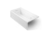 KOHLER K-1124-XGHLA Archer 72" x 36" alcove Heated BubbleMassage air bath and whirlpool, left drain, white