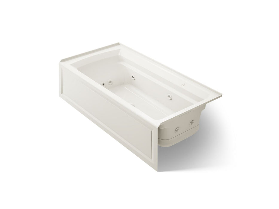 KOHLER K-1124-XGHRA Archer 72" x 36" alcove Heated BubbleMassage air bath and whirlpool, right drain, biscuit