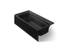 KOHLER K-1124-XGHRA Archer 72" x 36" alcove Heated BubbleMassage air bath and whirlpool, right drain, black black