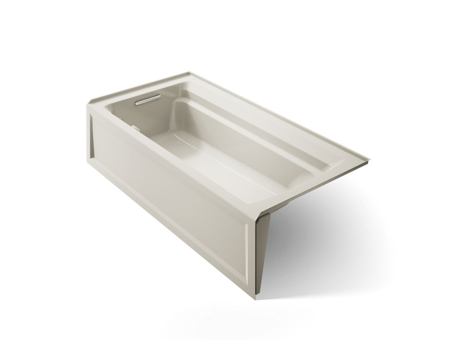 KOHLER K-1125-LAW Archer 72" x 36" alcove bath with Bask heated surface, left drain, biscuit