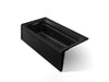 KOHLER K-1125-LAW Archer 72" x 36" alcove bath with Bask heated surface, left drain, black black