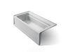 KOHLER K-1125-LAW Archer 72" x 36" alcove bath with Bask heated surface, left drain, ice grey