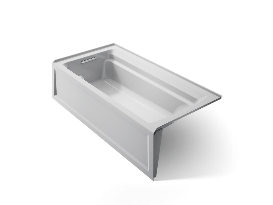 KOHLER K-1125-LAW Archer 72" x 36" alcove bath with Bask heated surface, left drain, ice grey