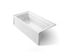 KOHLER K-1125-LAW Archer 72" x 36" alcove bath with Bask heated surface, left drain, white