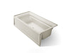 KOHLER K-1125-RAW Archer 72" x 36" alcove bath with Bask heated surface, alcove, right drain, biscuit
