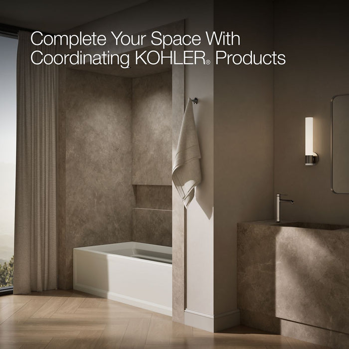 KOHLER K-1125-RAW Archer 72" x 36" alcove bath with Bask heated surface, alcove, right drain, biscuit - view 4